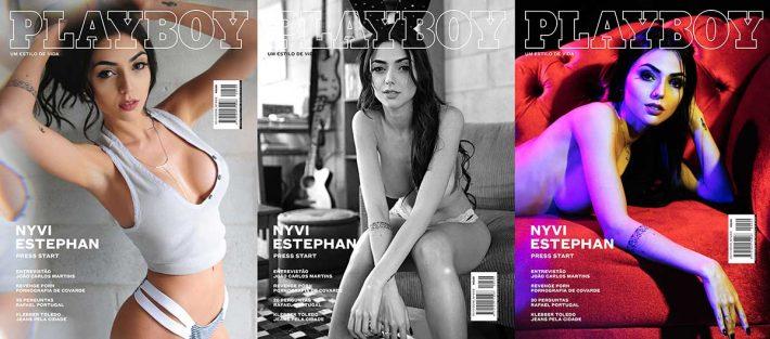 capa Nyvi Estephan nua na Playboy de Outubro 2016